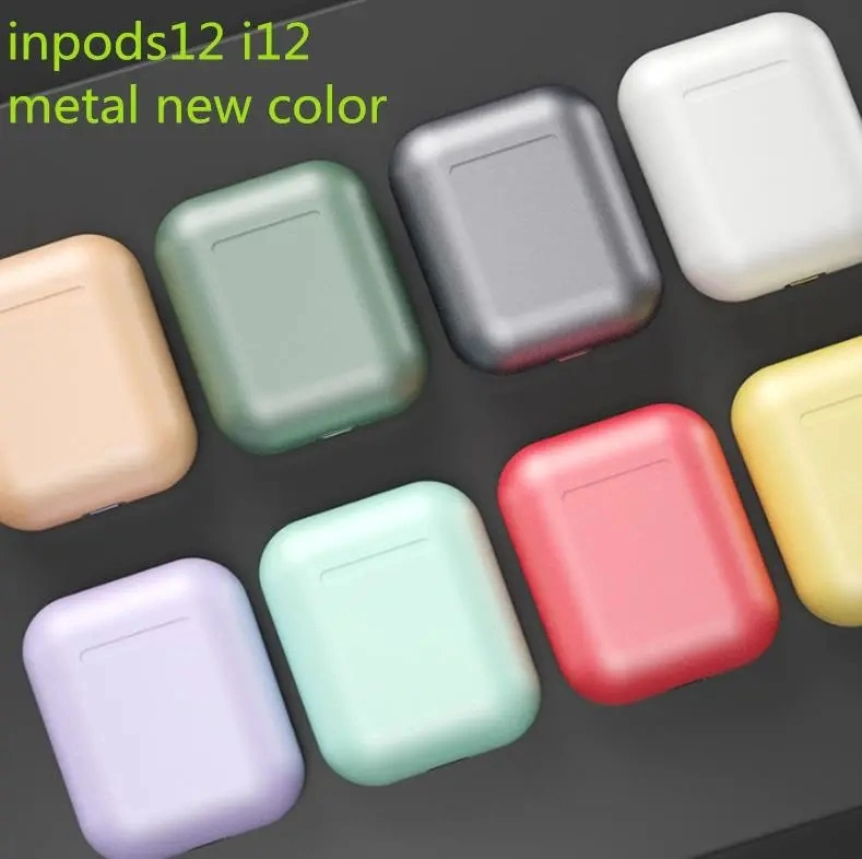 Wireless Bluetooth Inpods 12 PRO I12 Metallic Color Finished Tws Earphones for Mobile Phones