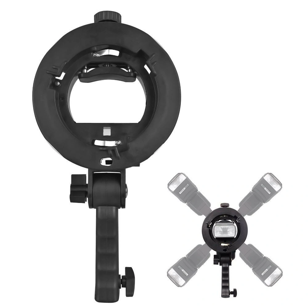 Photography Portable S-Type Bracket Stable Bowens S Holder for Speedlite Flash Softbox Photo Studio Umbrella Mount