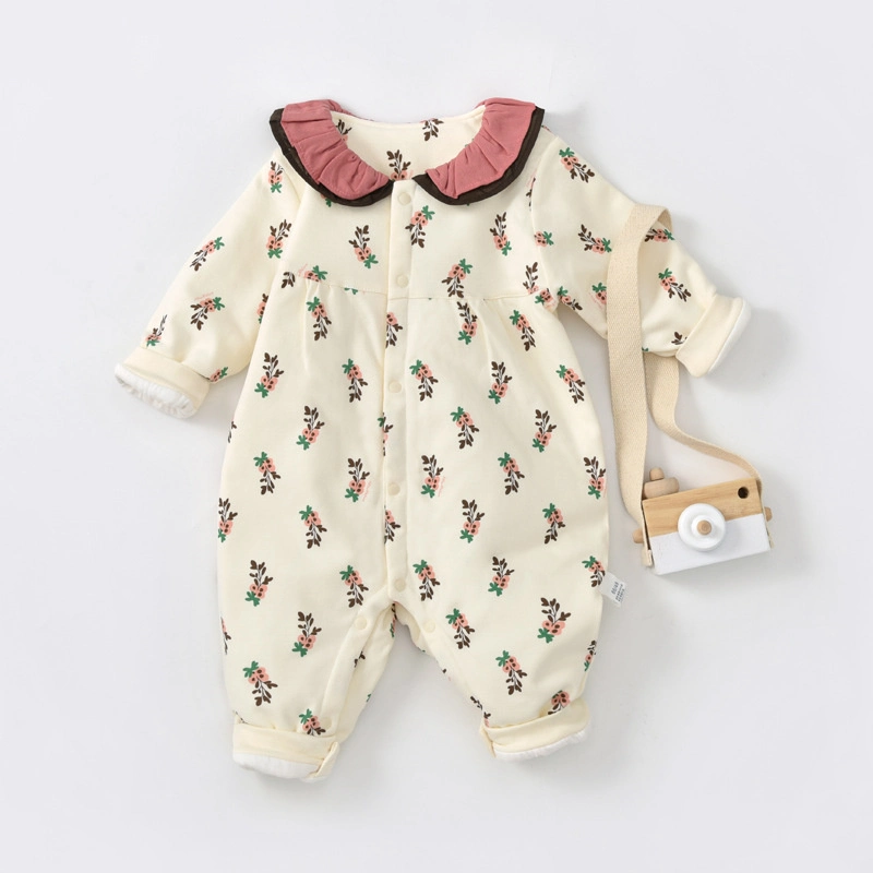 Long Sleeve Cotton Clip Single Breasted Newborn Bodysuit