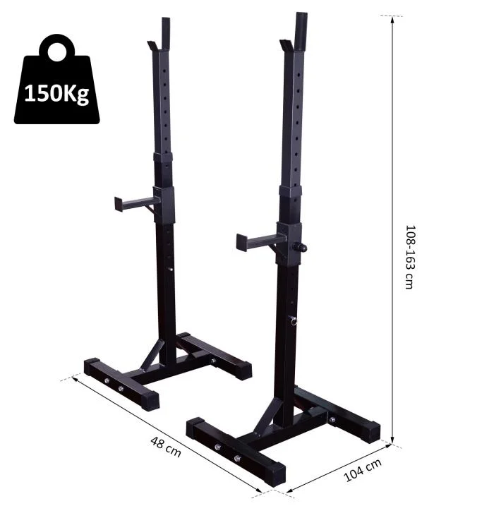 Heavy Duty Weights Bar Barbell Squat Stand Stands Barbell Rack Spotter Gym Fitness Power Rack Holder Bench