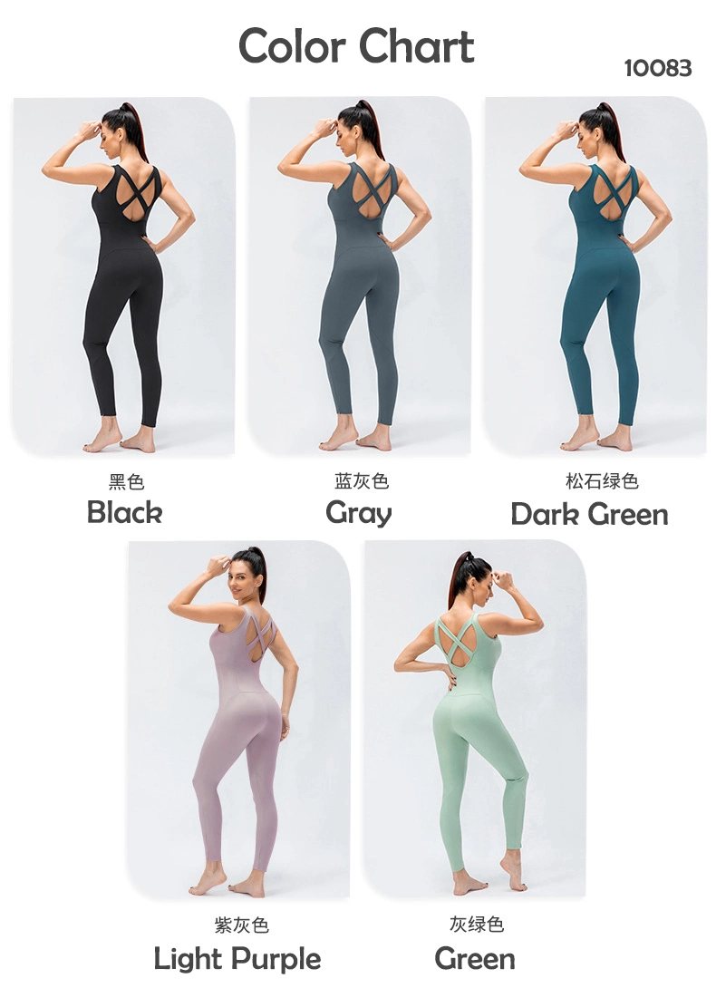 Backless Sleeveless One Piece V Neck Shapewear Women Sports Wear Yoga Bodysuits