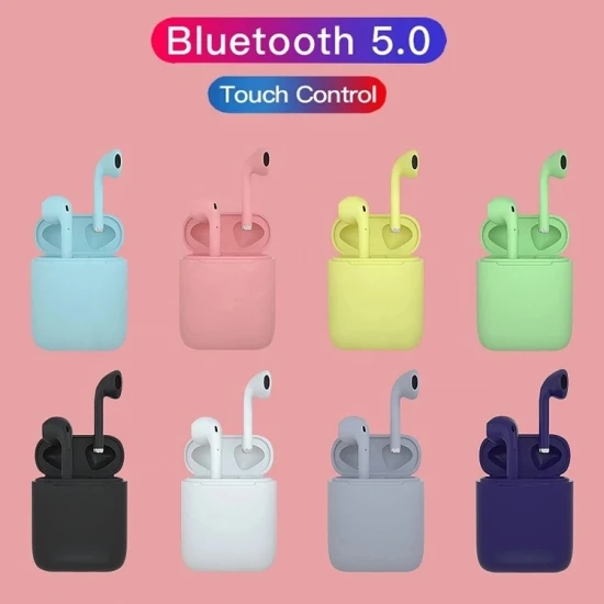 휴대전화용 금속 색상 마감 처리된 무선 Bluetooth Inpods 12 PRO I12 Tws 헤드폰